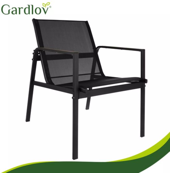 Gardlov 4-delige tuinmeubelset voor balkon of terras met tweezitsbank, 2 stoelen en tafel met glazen blad