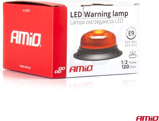 AMiO Stroboscoop Zwaailicht Waarschuwingslamp W213BL 12/24V IP56 Oranje R65 R10