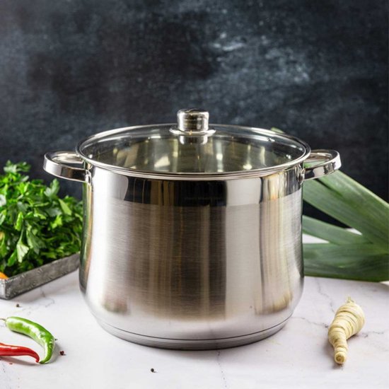 Klausberg 7163 - soeppan met deksel - 8,6L - Ø24 cm - RVS - inductie - alle warmtebronnen