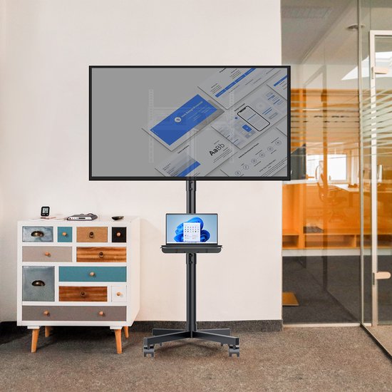 Maclean - TV-standaard voor 32-55" op wielen - max. VESA 400x400, max. 25 kg, MC-949
