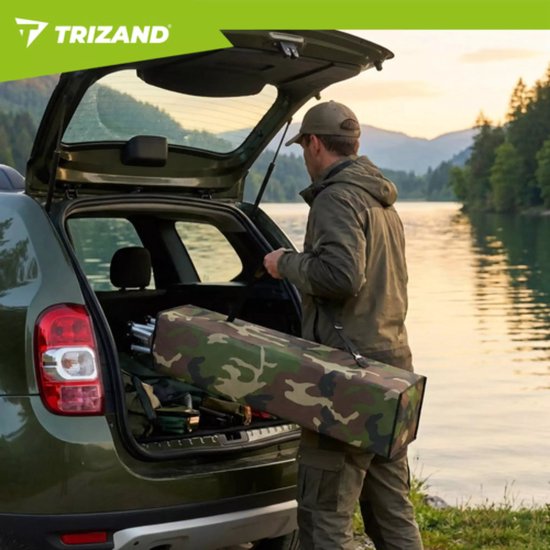 Trizand visstoel camouflage met zonnescherm en muskietennet draagkracht 100 kg voor vissen kamperen en outdoor