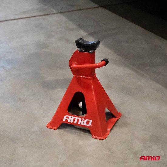 AMiO Kriksteunen Set 2 Stuks - 6 Ton Draagkracht voor Veilige Ondersteuning Rood