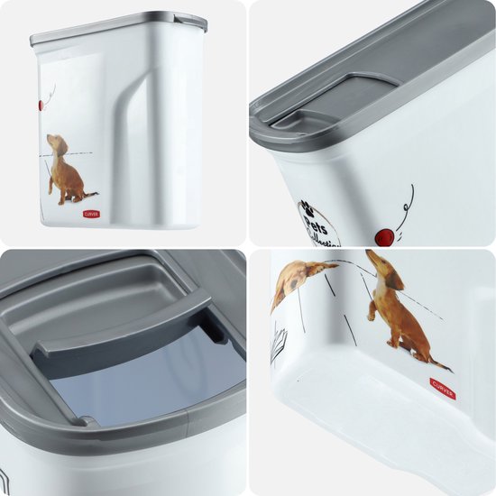 Curver Voedselcontainer Hond - 2L - 1KG - 21x9x20cm - Wit/Grijs