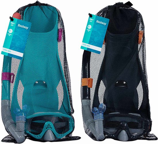 Bestway Set Masker en Buis Volwassene Anatomische Bandje Assorti Kleur +14 Jaar Strand en Zwembad 24071