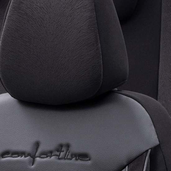 Otom Comfortline Stoelhoezenset - leer/textiel - 11-delig - zwart