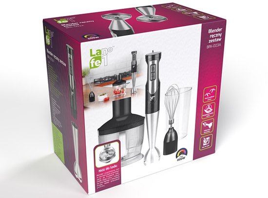 Lafe staafmixer, 800W, 600ml beker, Turbo-functie, BRK-003A