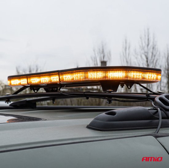 AMIO Stroboscoop Zwaailicht LED Waarschuwingslichtbar 156 LED 1168mm Oranje - Professionele Signaalverlichting met 51 Lichtfuncties