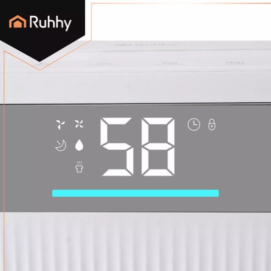 Ruhhy Slimme luchtontvochtiger Brisoo 2000 – 20L/24h capaciteit, WiFi-bediening, stille werking en 4,3L tank voor thuisgebruik