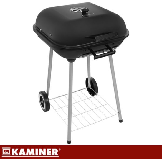 Kaminer Houtskoolbarbecue met deksel, 77 x 53 x 46 cm voor tuin en terras