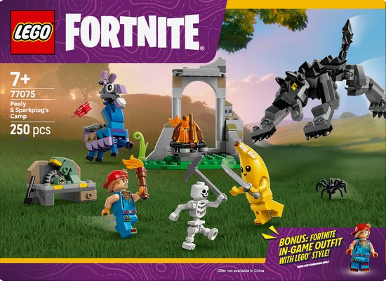 LEGO® Fortnite® Peely en Sparkplugs Kamp - 77075