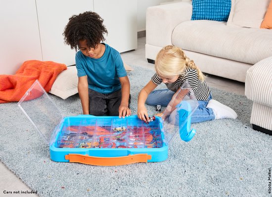 Klein Toys Hot Wheels - verzamelkoffer - vitrine - geschikt voor 54 auto's - blauw oranje