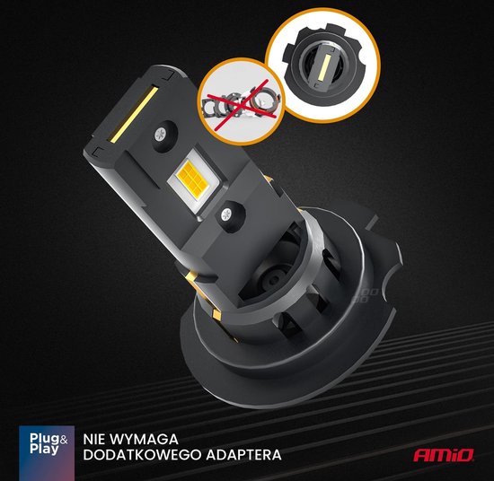 AMiO LED Koplampen X4-serie AVIATOR H7/H18 6500K max. 44W Dimlichten Wit