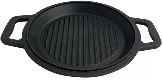 Kinghoff KH1733 Gietijzeren Campingpan Set - 3-in-1 - 8 Liter - Geschikt voor Vuur, Kookplaat & Oven - Incl. Grilldeksel & Onderstel - Camping - Kamperen