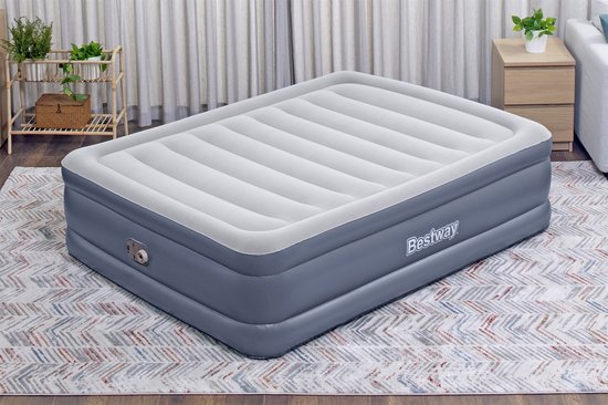 Bestway 6713I Tritech Luchtbed - 2-Persoons - 203 x 152 x 51 cm - Ingebouwde Elektrische Pomp & Kussen