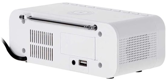 Adler 1192W - Wekkerradio met draadloze oplader voor je telefoon - Wit