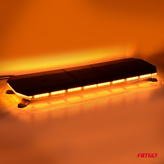 AMIO Stroboscoop Zwaailicht LED Waarschuwingslichtbar 180 LED 1372mm Oranje - Professionele Waarschuwingsverlichting met 51 Lichtfuncties