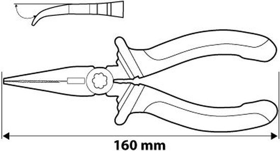 NEO 01-015 Punttang 160mm Gebogen
