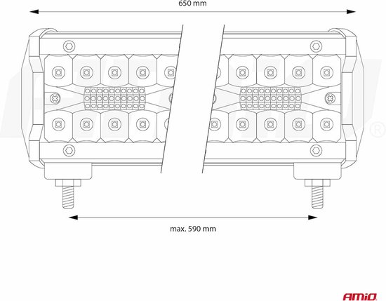 AMiO Krachtige LED Werklamp AWL29 160LED 650x74 540W COMBO 9-36V Verstraler Spot Robuust Offroad