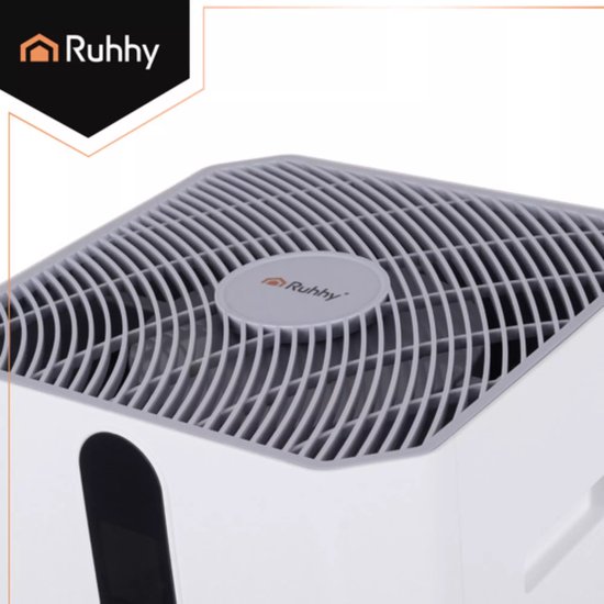 Ruhhy slimme luchtreiniger met HEPA H12 en actief koolfilter – ionisatie, WiFi-bediening en fluisterstil tot 80 m²