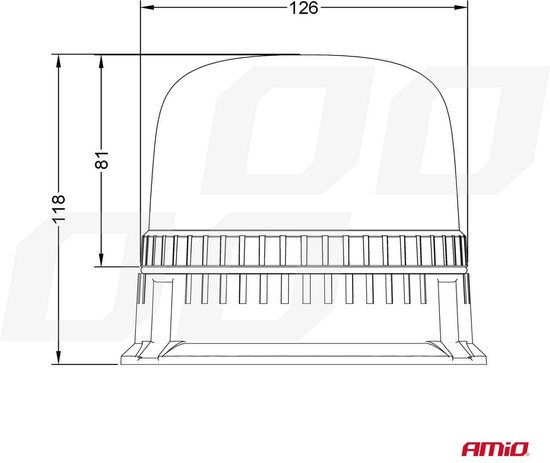 AMiO Stroboscoop Zwaailicht Waarschuwingslamp W25B 12/24V IP66 Oranje R65 R10