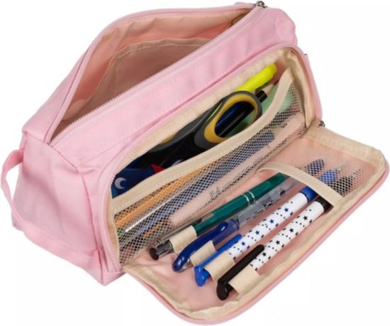 Maaleo Dubbel Uitschuifbare Etui - Roze - Praktisch en Ruim