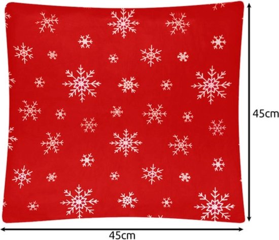 Ruhhy Kerst Kussenhoezen Set – 4 Stuks, Fluwelen Afwerking, 45x45 cm – Perfect voor Feestelijke Decoratie