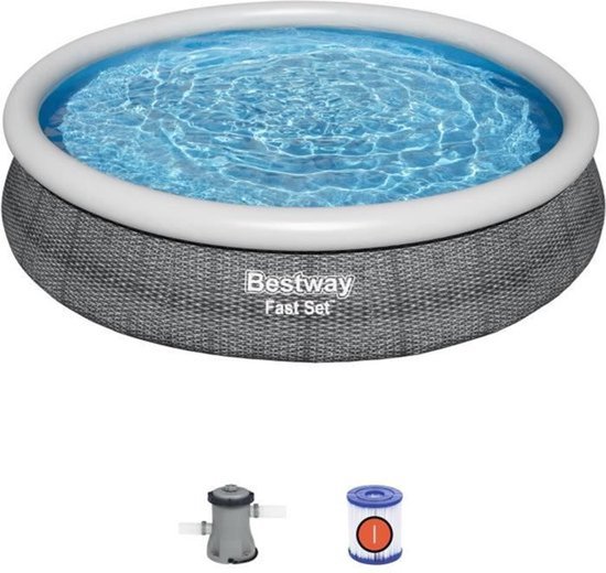 Opblaaszwembad Bestway Grijs 5377 L 366 x 76 cm