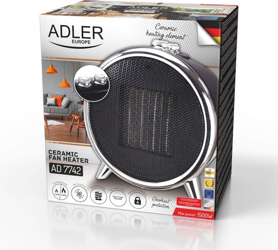 Adler AD 7742 - Keramische radiator 1500 W met ventilatorstand