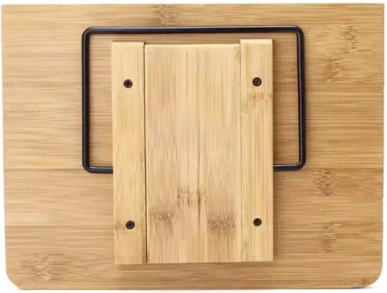 Malatec Kookboeken standaard - bamboe - verstelbaar - metaal - 21 x 28 cm - tablet houder