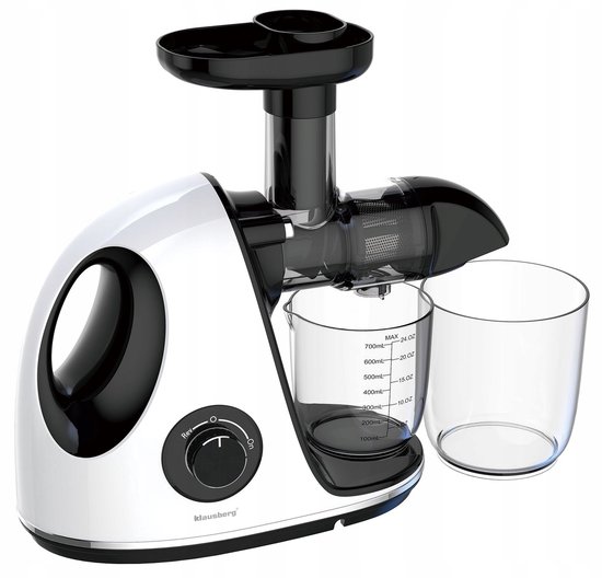 Klausberg Slow Juicer KB-7864 – 150W | Cold Press | Stille Juicer - Groenten en Fruitpers – Met Pulpreservoir - Juice Maker - Wit
