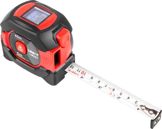 UNI-T LM40T rolmaat 5 meter met laser 40 meter afstandsmeter en LCD display