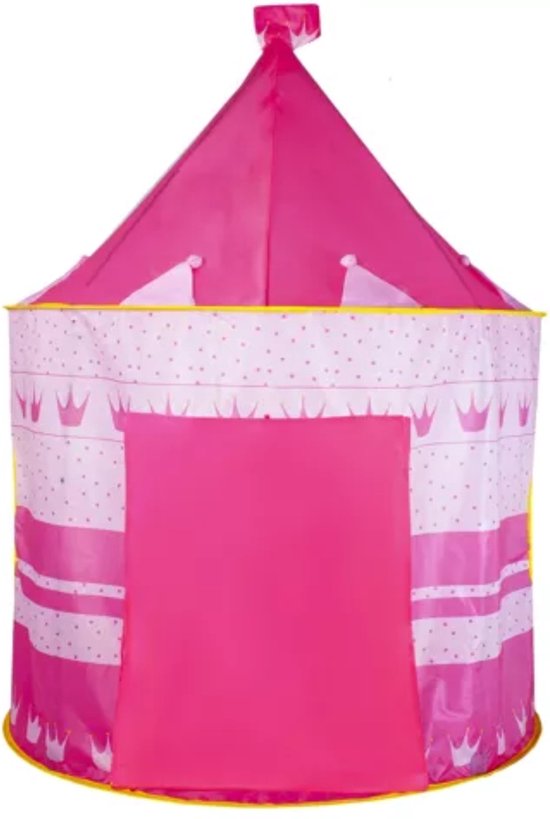 Kruzzel Koninklijke Tent voor Kinderen - Opvouwbaar en Veilig - 135x105 cm - Roze