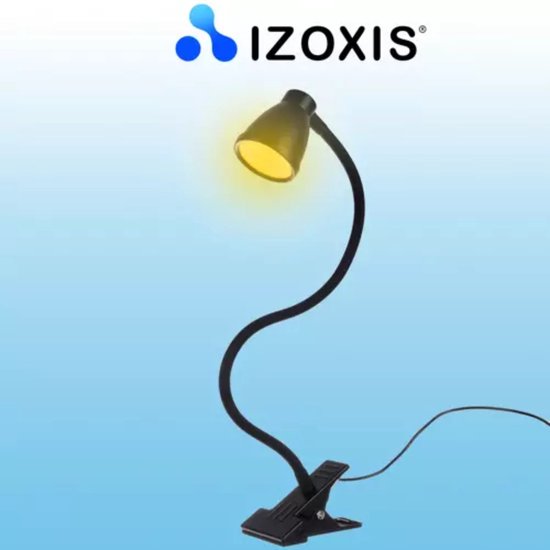 Izoxis Flexibele Bureaulamp met Clip - Ideaal voor Elke Werkruimte - Zwart