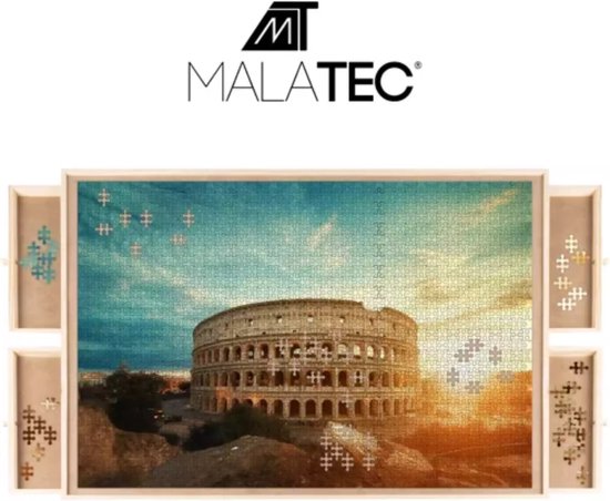 Malatec Groot Puzzelbord voor 1.500 Stukjes - Duurzaam en Handig - 89 x 69 x 3.5 cm