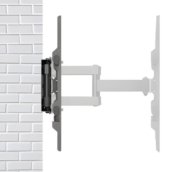 Maclean - TV beugel - max VESA 600x400 - 32-85" - 60kg - horizontale en verticale hoekverstelling - profiel 65-390mm - zwart, MC-789