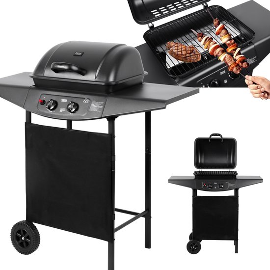 Teesa TSA0080 - Gasbarbecue BBQ 2000 met twee branders en onderstel