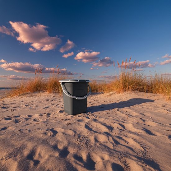 Campingtoilet 19L - Mobiele toiletemmer Reistoilet Toiletemmer Toilet Mobiele camping Antraciet