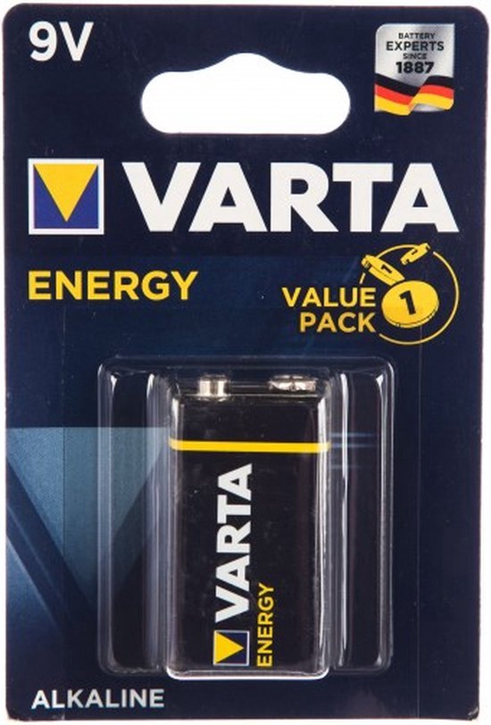 Varta Alkaline batterij - 9V blok - 680 mAh - zwart - staal