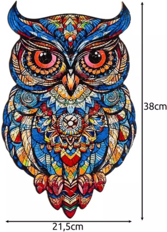 Kruzzel Houten Uilen Puzzel – 177 Stukken – Kleurrijke Decoratieve Puzzel
