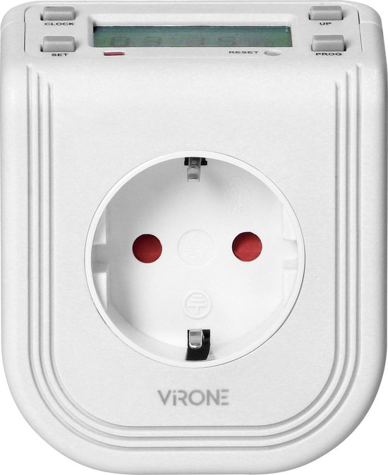 Virone Elektronische Timer Stopcontact – Programmeerbaar tot 7 Dagen – Tijdschakelaar 3680W – Wit