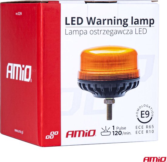 AMiO Stroboscoop Zwaailicht Waarschuwingslamp W03SB 36LED 12/24V IP56 Oranje R65 R10