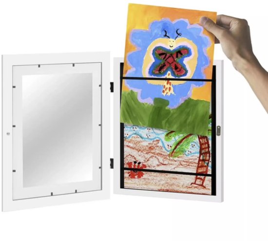 Malatec Kruzzel Art Kinderkunstlijst – Wissellijst voor 150 A4 Tekeningen – Wit