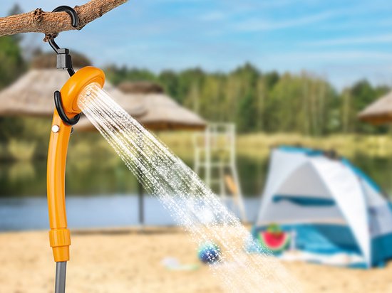 Tracer CampPump 12V Elektrische Camping Douche - Campingdouche - Draagbare Douche - Kampeerdouche - Oranje