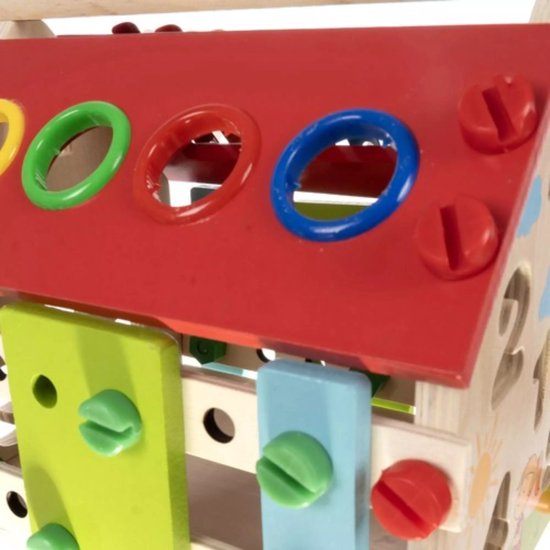Activity-Center Houten Huis - Montessori Speelgoed - Muziek Maken - Getallen Leren - Tellen
