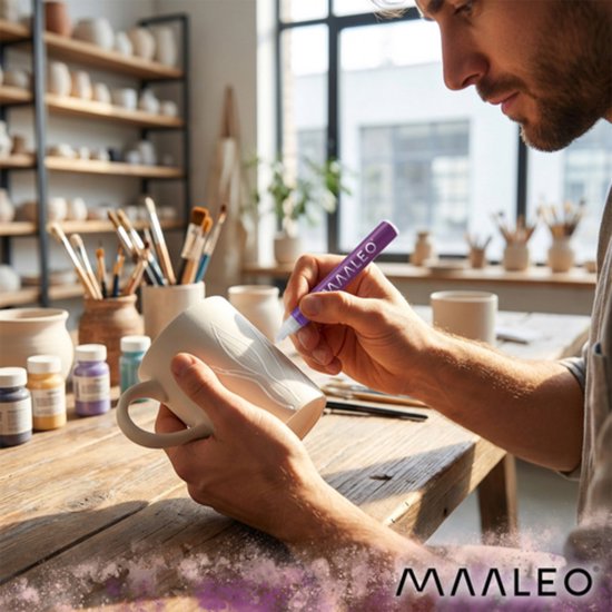 Maaleo Acrylmarkers Set 16 Kleuren – 8 ml, Sterke Dekking, Waterbestendig na Droging