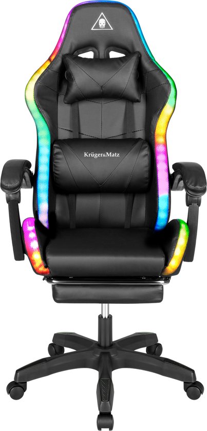 Krüger&Matz KM0790BLED - GX-150 game stoel met LED verlichting - gaming chair - gamingstoel - RGB - zwart