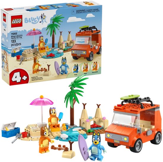 LEGO® Bluey: Bluey's Autorit naar het Strand, Bouwset - 11202