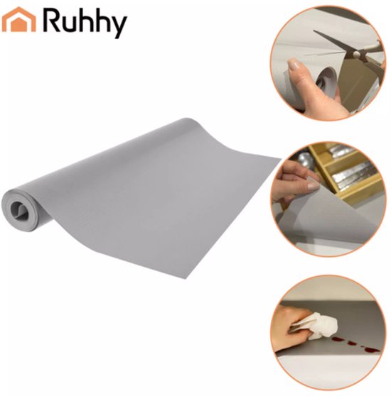 Ruhhy Antislip mat voor lades en kasten 500 x 50 cm grijs