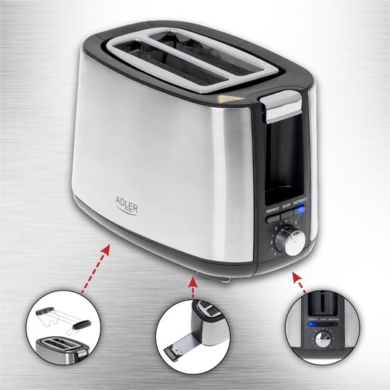 Broodrooster - 900W - RVS AD 3214 Adler