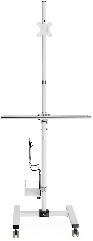 Maclean professionele Monitorstandaard - mobiel computerwerkstation op wielen - Pc-monitorstandaard houder 17-32 -, max 20kg, MC-793